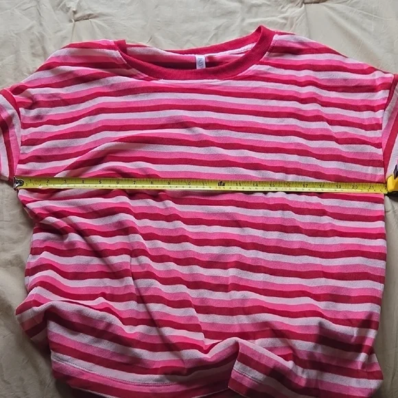 Joyspun Women's Striped Pink Pajama Set L(12-14) - Picture 10 of 10